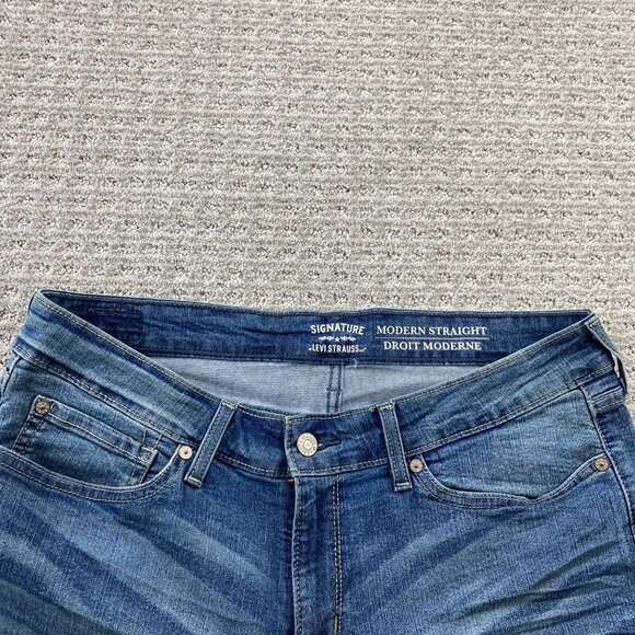 Signature by Levi's Straus Modern Straight Women's Jeans Size 16M 33X32 Denim - Picture 2 of 14